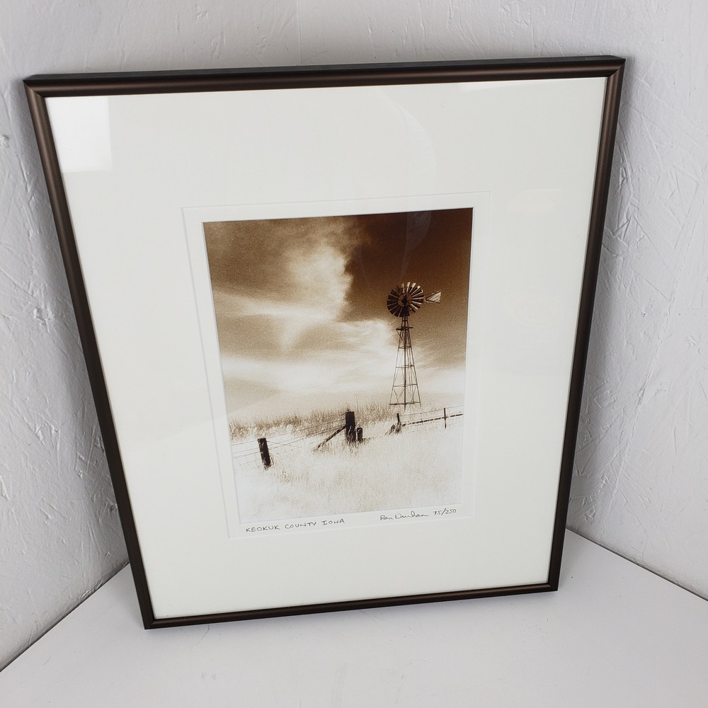 Ron Durham Signed Sepia Infrared Photo Windmill Keokuk County Iowa 1996 75/250